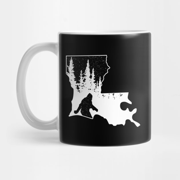 Bigfoot Louisiana State Map Gifts by Tesszero